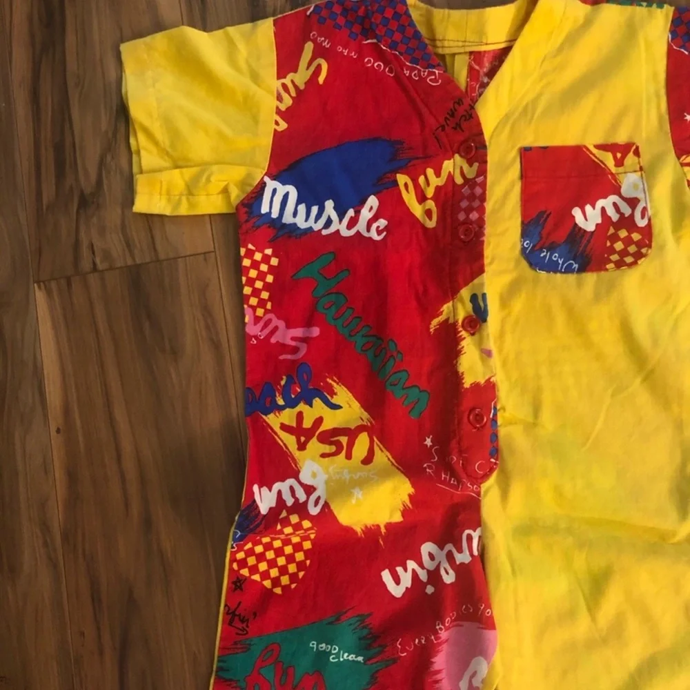 Vintage 1980’s Girl’s Jumpsuit, Primary Colors/ Colorblock, One‎ Piece, 4T/5T
